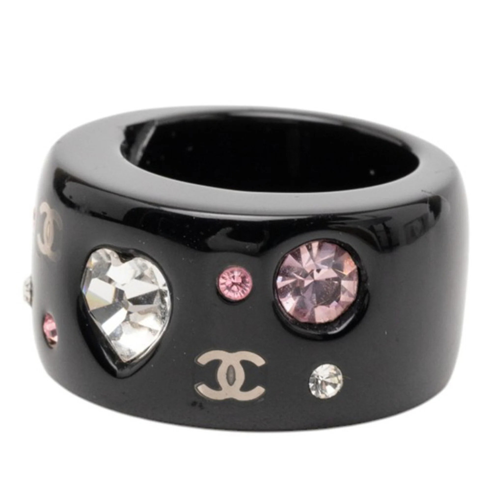 CHANEL Authentic Black Logo Ring - Picture 2 of 4